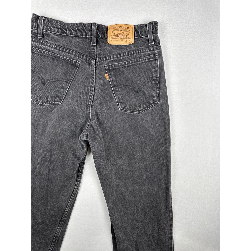 Vintage 90s Levi's 550 Student Relaxed Fit Black Jeans Orange Tab 28x30 - Picture 10 of 15
